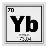 Ytterbium symbole d'élément chimique forme chimiqu