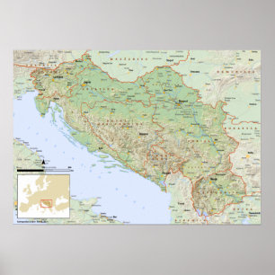 Poster YU mapa hrvatski