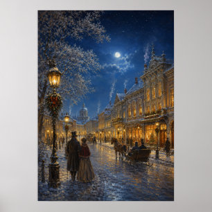 Poster Yuletime City IV - Rue d'hiver Ornée
