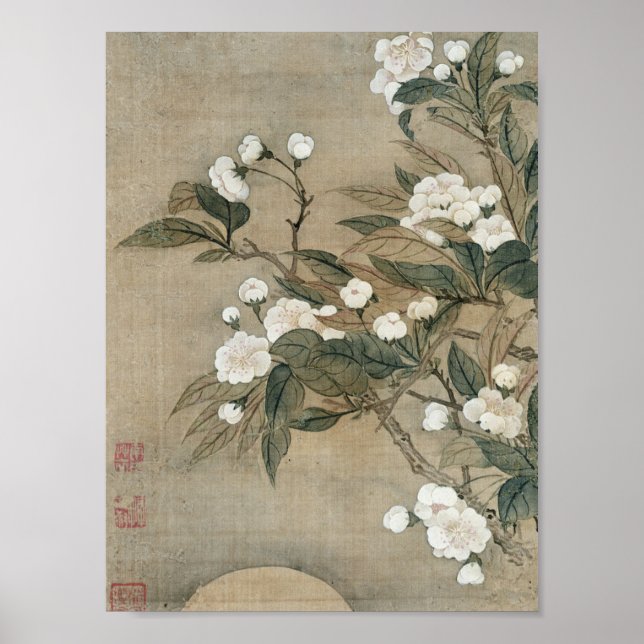 Poster Yun Shouch - Fleur De Poire Et Lune (Devant)