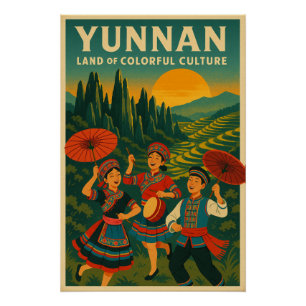 Poster Yunnan - Terre de la culture colorée