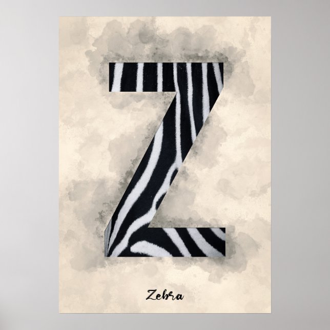 Poster Z est pour Zebra (Devant)