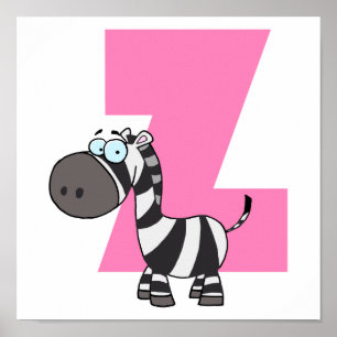 Poster z est pour zebra cartoon pour enfants