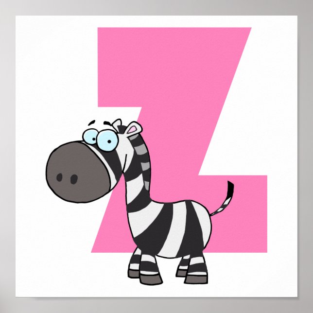 Poster z est pour zebra cartoon pour enfants (Devant)