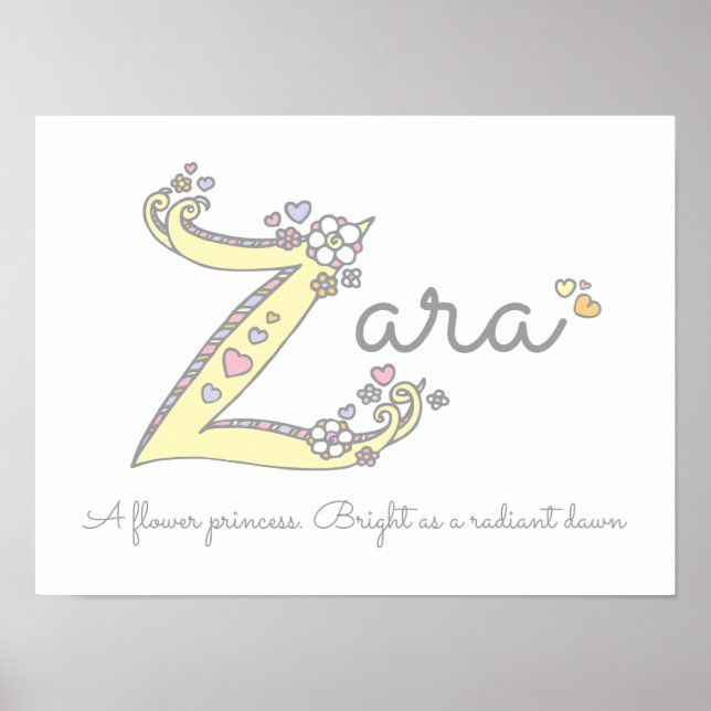 Poster Z pour Zara nom initial de l'art gribouillé signif (Devant)