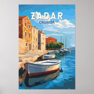 Poster Zadar Croatie Voyage Art Vintage