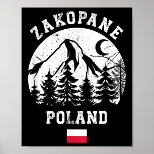 Poster Zakopane Pologne Station de ski Tatra Ski alpin Po