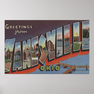 Poster Zanesville, Ohio - Scènes de grandes lettres