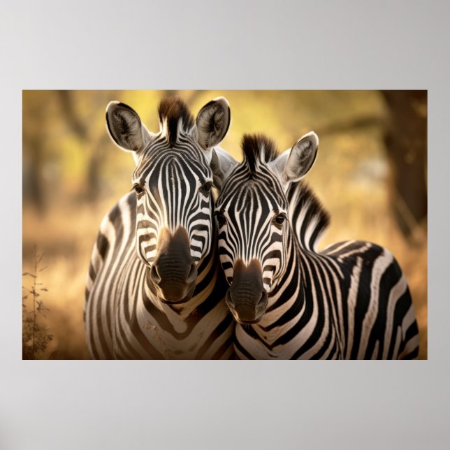 Poster Zebra Animal Wild Beauté Freedom Wilderness Art (Devant)