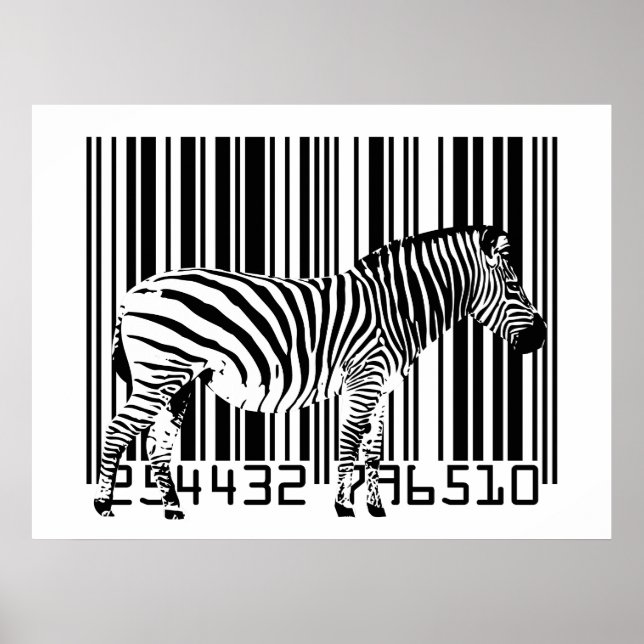 Poster Zebra Barcode Art (Devant)