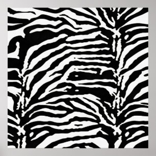 Poster Zebra Camouflage Motif artistique noir et blanc