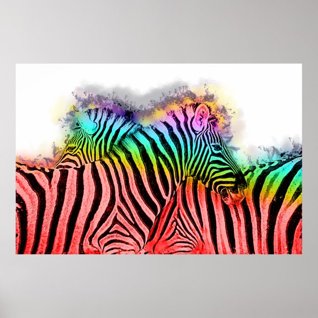 Poster Zebra Couple Art (Devant)