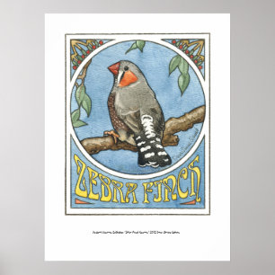 Poster Zebra Finch Nouveau