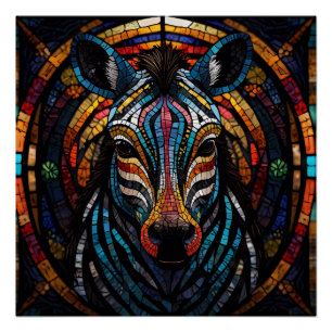 Poster Zèbre de la mosaïque