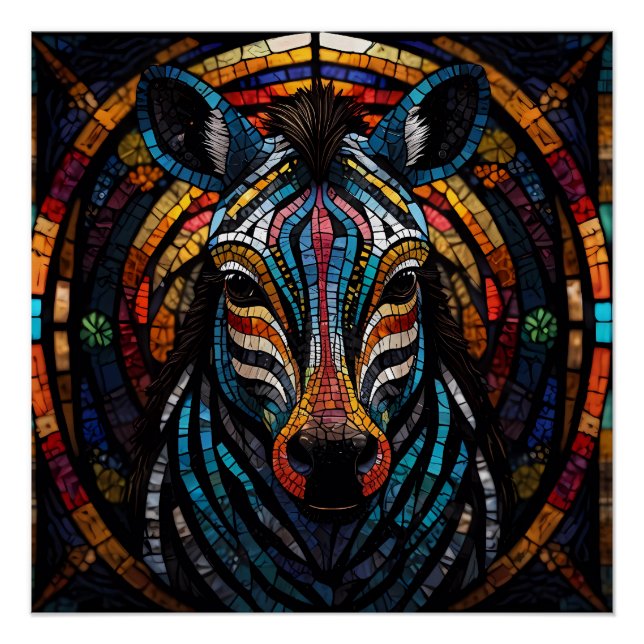 Poster Zèbre de la mosaïque (Devant)