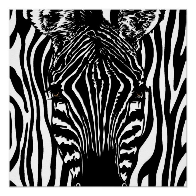 Poster Zèbre funky (Devant)