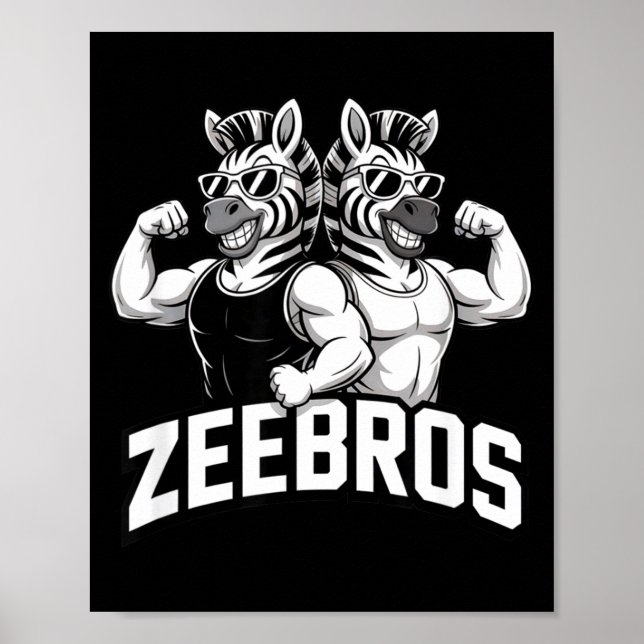 Poster Zeebros Cute Zebra Duo Design For Zebros Lovers  (Devant)