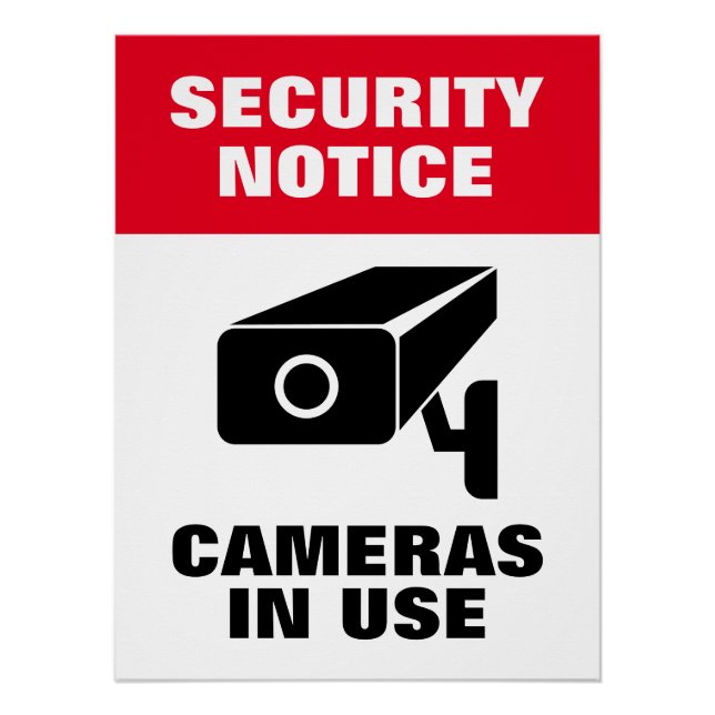 Poster-Zeichen für die Sicherheit von Videokameras Poster (Vorderseite)