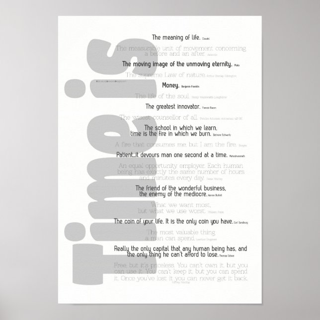 Poster - Zeit ist. . . (Vorne)