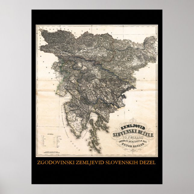 Poster Zemljovid Slovenske dezele en pokrajin (Devant)