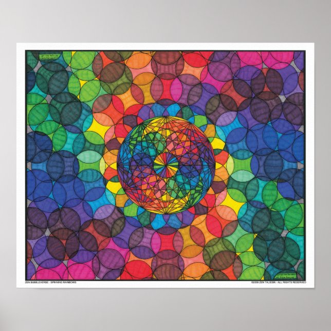 Poster Zen Bubbleverse - Arcs-en-ciel tournants Imprimer (Devant)