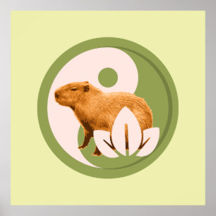 Poster Zen Capybara Yin Yang