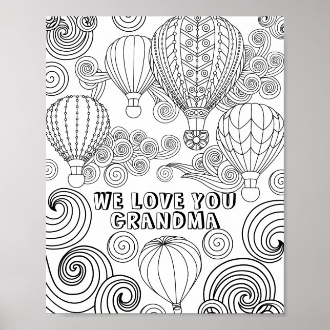 Poster Zen Doodle Art tournois Ballons Couleur Adulte (Devant)
