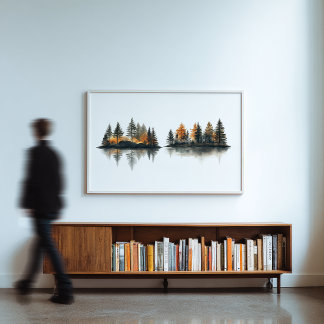 Poster Zen Forest Reflection Minimalist Wall Art
