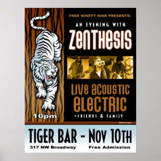 Poster ZEN THESIS LIVE @ Tiger Bar 2009