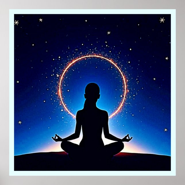 Poster Zen Under Stars: Cosmic Meditation (Devant)