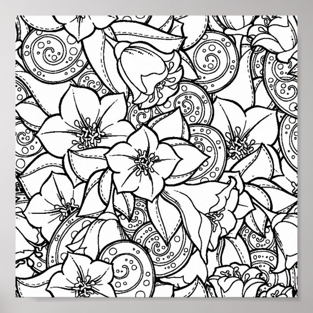 Poster Zendoodle fleuri 2 (Devant)