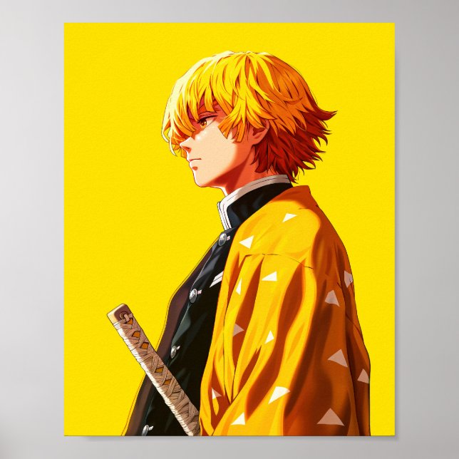 Poster "Zenitsu Agatsuma - Tonnerre Respirant Démon Slaye (Devant)