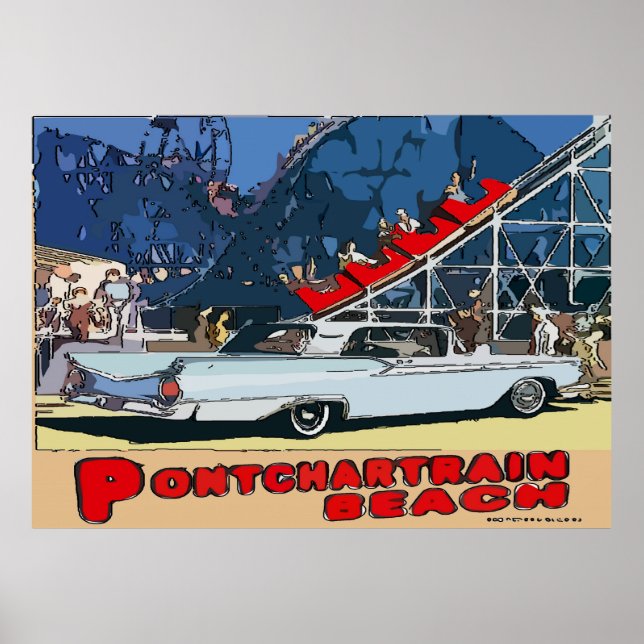 Poster Zephyr Pontchartrain Beach Vintage (Devant)