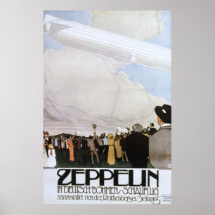 Poster Zeppelin en Deutsch Bohmen Schauflug