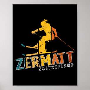 Poster Zermatt Alpes suisses Ski alpin Suisse Mont