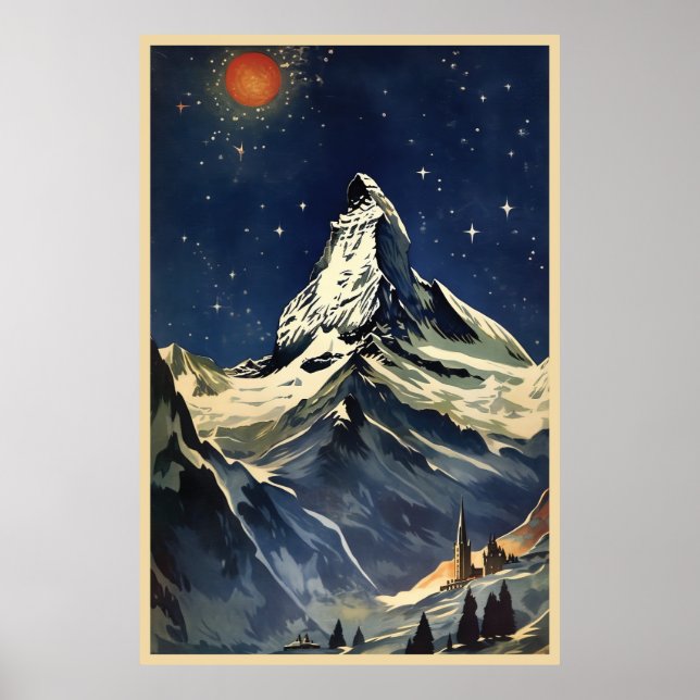 Poster Zermatt, Cervin, Suisse, (Devant)