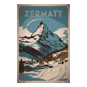 Poster Zermatt vintage