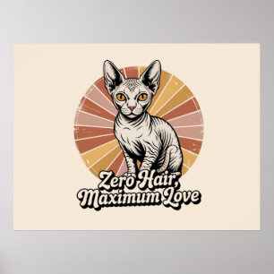 Poster Zéro Cheveux Amour Maximum Sphynx Rétro