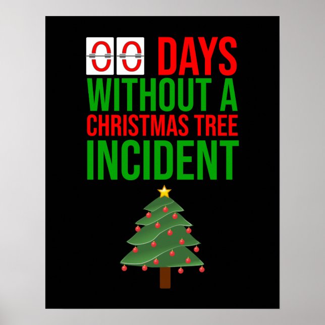 Poster Zéro Jours Sans Incident D'Arbre De Noël (Devant)