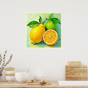 Poster Zesty Citrus Burst Sunshine Design