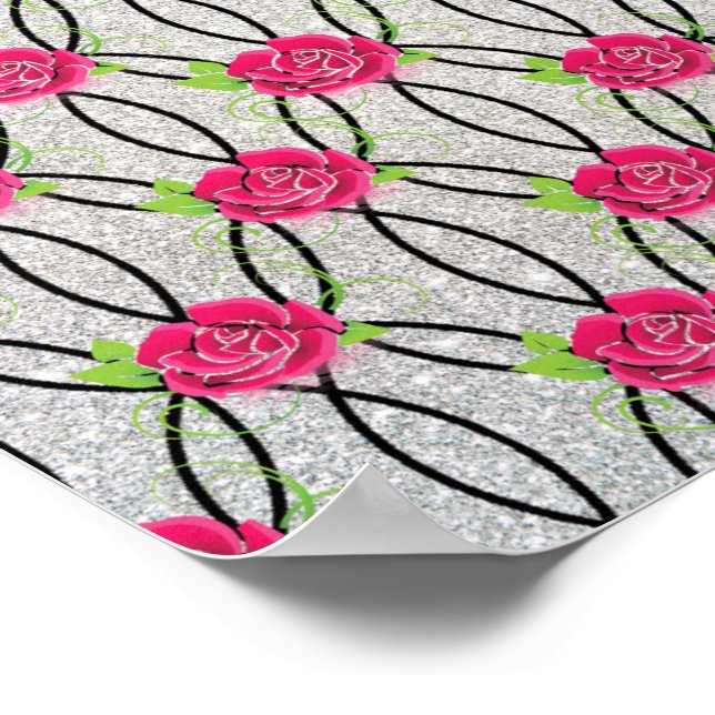 Poster Zig Zag Motif, fleur (Coin)