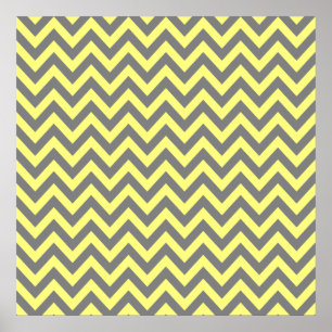 Poster Zigzag jaune et gris