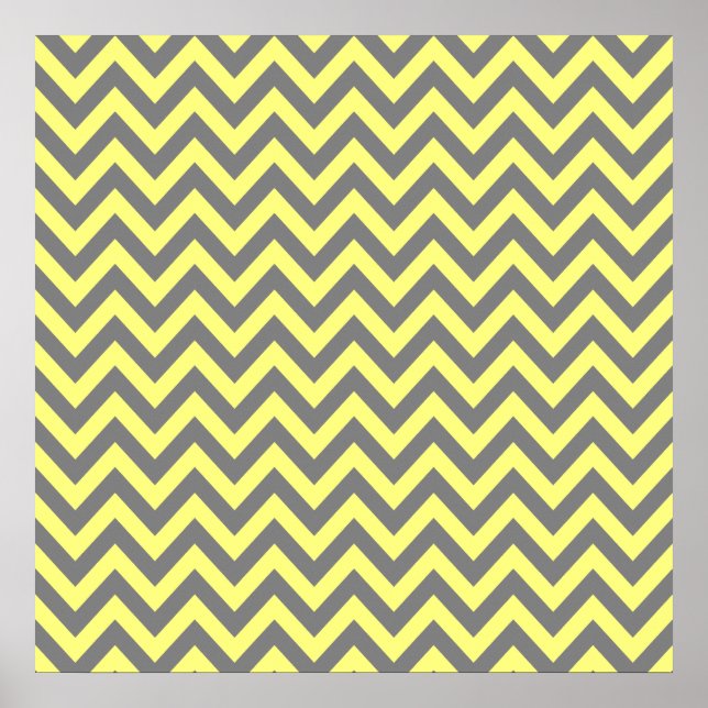 Poster Zigzag jaune et gris (Devant)
