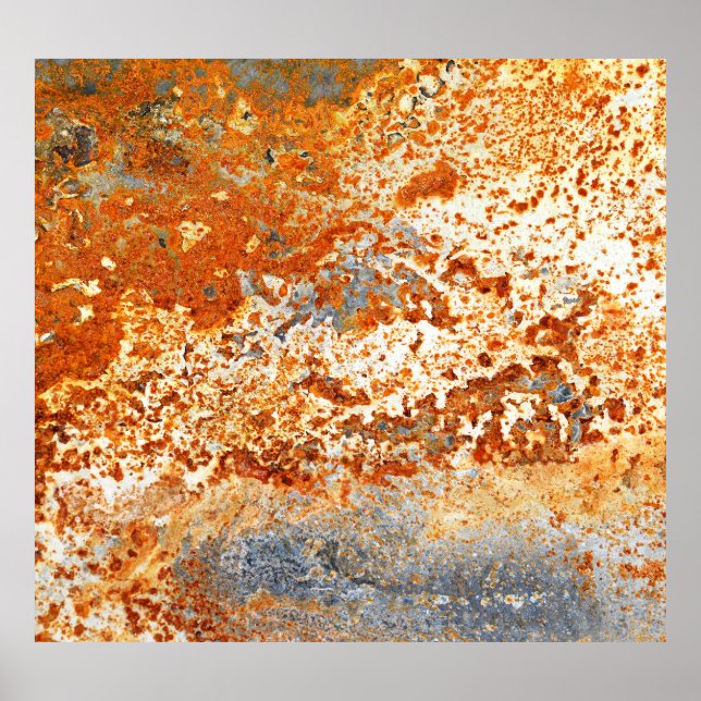 Poster zinc rouillé : arrière - plan de texture grunge. (Devant)