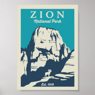 Poster Zion National Park vintage