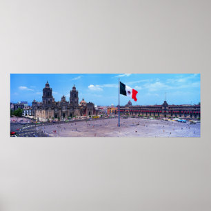 Poster Zocalo, Mexico, Mexique