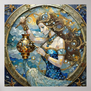 Poster Zodiac - Aquarius Le Porteur D'Eau