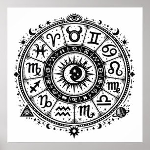 Poster Zodiac Arcana — Les Douze Signes par BurnsInHell