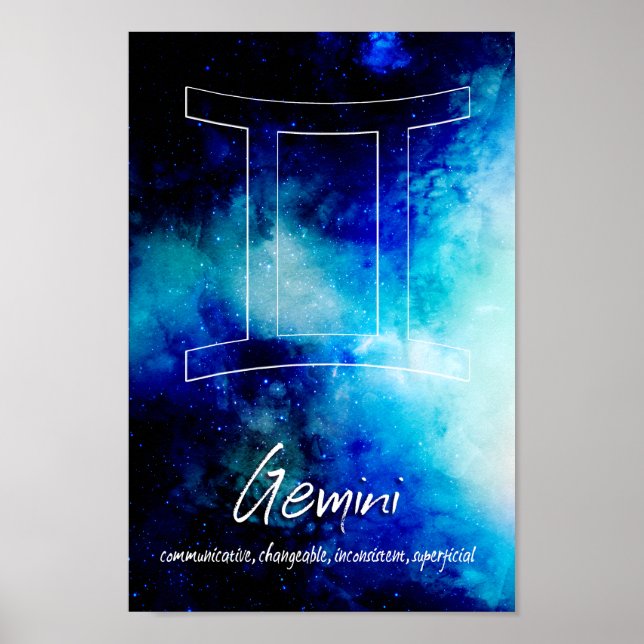 Poster Zodiac : Traits Gemini (Devant)