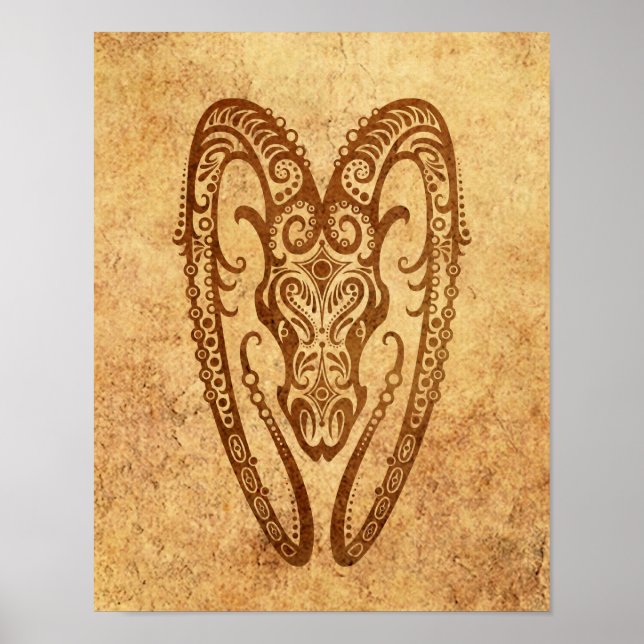Poster Zodiac vintage Age Aries (Devant)